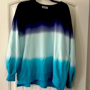 ZENANA OMBRE SWEATSHIRT WITH POCKETS SZ L
